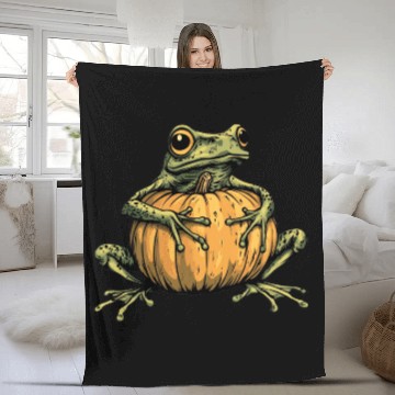 Discover Pumpkin Frog Frog Pumpkin Fleece Blankets