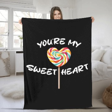 Discover Sweetheart Rainbow Lollipop Valentine's Day Lolli Fleece Blankets