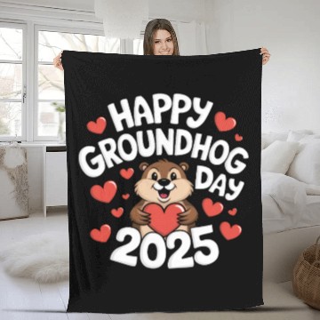 Discover Happy Groundhog Day Fleece Blankets