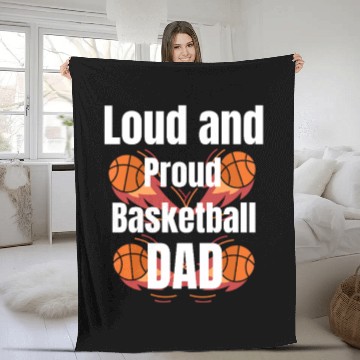 Discover Loud and Proud Basketball Dad Fleece Blankets