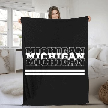 Discover MICHIGAN SAILING STRONG IN THE GREAT LAKES STATE Fleece Blankets