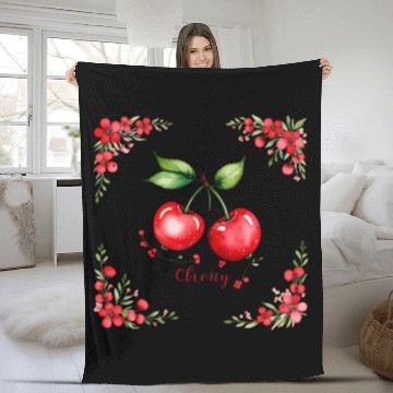 Discover Cherry Fleece Blankets