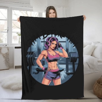 Discover Gym Before Him for a Sporty women Fleece Blankets