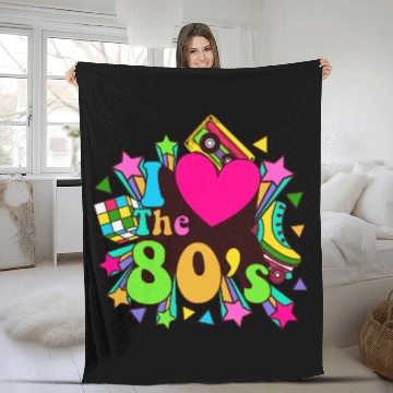 Discover Retro 80s Style design – Perfect for Nostalgia Fa Fleece Blankets