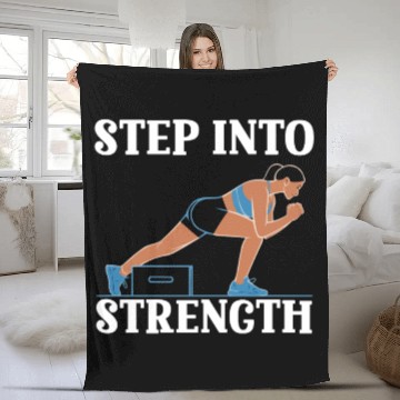 Discover Bulgarian Squat Exercise Fitness Workout Gym Fleece Blankets