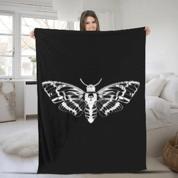 Discover Death’s Head Hawk Moth Fleece Blankets
