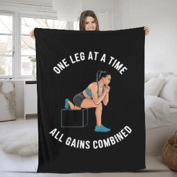 Discover Bulgarian Squat Exercise Fitness Workout Gym Fleece Blankets