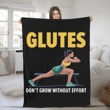 Discover Bulgarian Squat Exercise Fitness Workout Gym Fleece Blankets