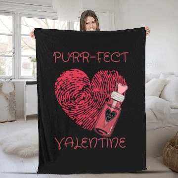 Discover Purrfect Valentine day Fleece Blankets
