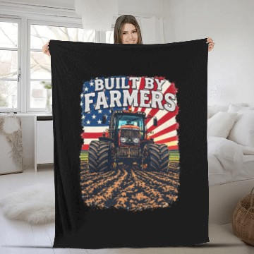 Discover Built By Farmers Proud American Farmer Tractors Fleece Blankets
