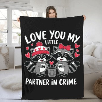 Discover Love Partner in Crime Fleece Blankets, Cute Animal Fleece Blankets