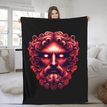 Discover Face of Hades MythosView Fleece Blankets