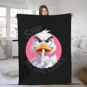 Discover Shhh no one cares Duck for a who needs silence Fleece Blankets