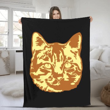 Discover Cat Lover Realistic Pet Face Cute Cool Kitten Head Fleece Blankets
