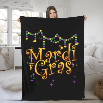 Discover Mardi Gras New Orlean festival Fleece Blankets