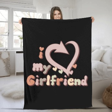 Discover I LOVE MY GIRLFRIEND Fleece Blankets