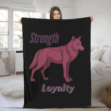 Discover Majestic Purple Wolf Fleece Blankets