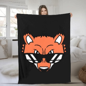 Discover Fox Sunglasses Cool Looks Up Evil Eyes Bad Fun Boy Fleece Blankets