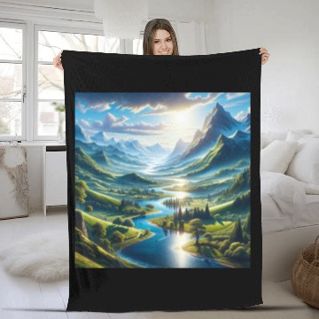 Discover The picturesque and natural scenery Fleece Blankets