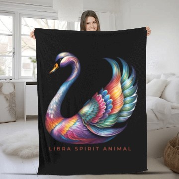 Discover Libra Spirit Animal Swan Alebrije Fleece Blankets