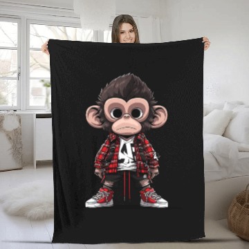 Discover Bored Monkey Fleece Blankets