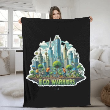 Discover Fight for the Future: Eco Warriors for a Greener T Fleece Blankets