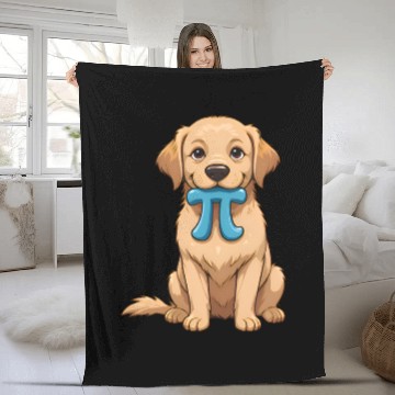 Discover Pi Day Dog With Pi Symbol Math Nerd Fleece Blankets