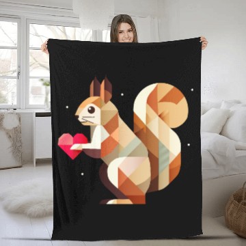 Discover Squirrel with heart - loving for Valentine's Day Fleece Blankets