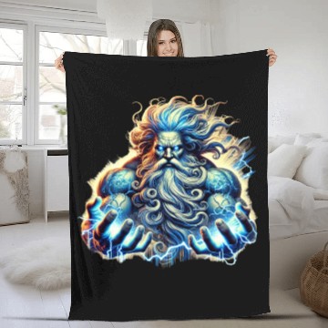 Discover The Greek God Zeus with Lightning Fleece Blankets