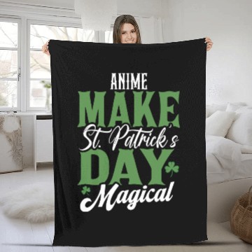 Discover Anime Make St Patricks Day Magical Fleece Blankets