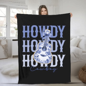 Discover Howdy Cowboy Guitar Fleece Blankets