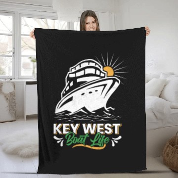 Discover KEY-WEST BOAT LIFE Sailing Florida Keys West Keys Fleece Blankets