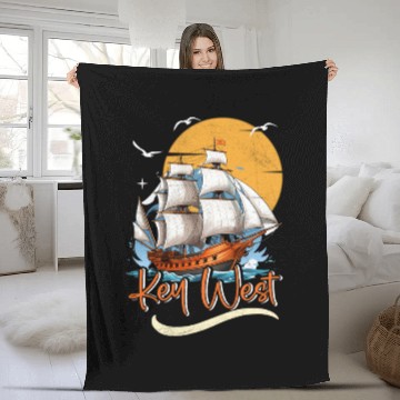 Discover KEY-WEST FLORIDA Sunshine-State Florida Keys Fleece Blankets