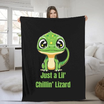 Discover Just a Lil' Chillin’ Lizard Fleece Blankets