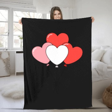 Discover Heart Balloon Cluster Illustration Fleece Blankets