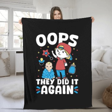 Discover New Baby - Oops They Did It Again Big Brother Fleece Blankets