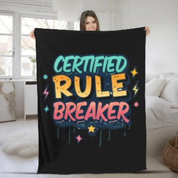 Discover Certified Rule Breaker | Graffiti Streetwear Fleece Blankets