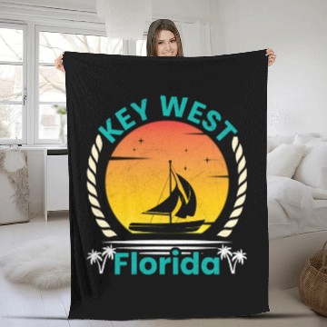 Discover KEY-WEST FLORDIA Sailing West Keys Sailing Outfit Fleece Blankets