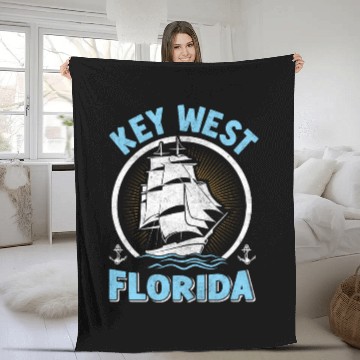 Discover KEY-WEST FLORDIA Sailing West Keys Sailing Outfit Fleece Blankets