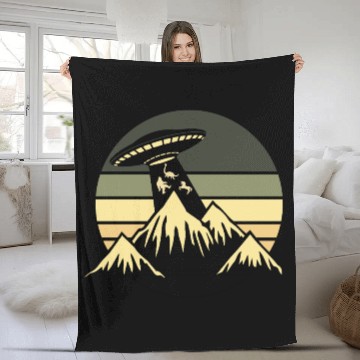 Discover UFO-Bigfoot Nessie Unicorn Fleece Blankets
