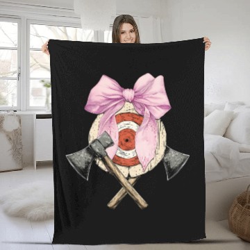 Discover Coquette Bow Axe Throwing Axe Thrower Mothers Day Fleece Blankets
