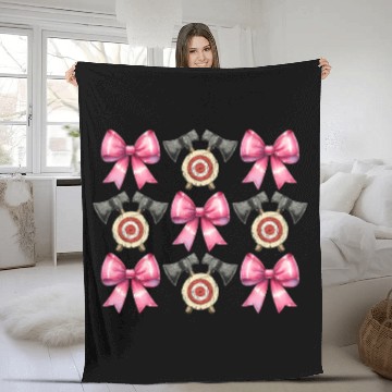 Discover Coquette Bow Axe Throwing Axe Thrower Mothers Day Fleece Blankets