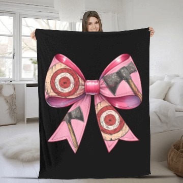Discover Coquette Bow Axe Throwing Axe Thrower Mothers Day Fleece Blankets
