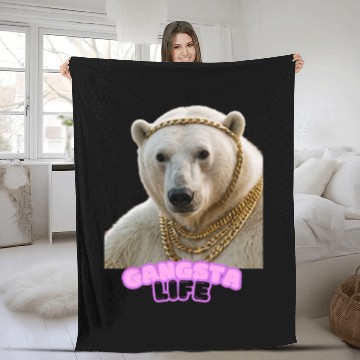 Discover Gangsta Life Polar Bear 5 Fleece Blankets
