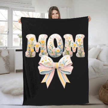Discover Floral MOM Design with Pastel Bow Fleece Blankets