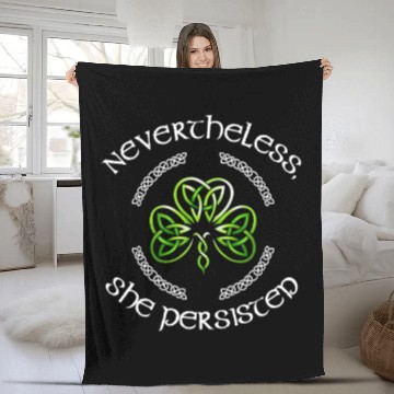 Discover Nevertheless, She Preserved Irish Fleece Blankets