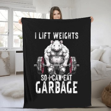 Discover Opossum Workout Weightlifting Gym Gift Fleece Blankets