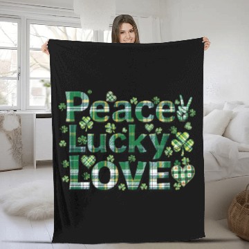 Discover Peace Lucky Love – Irish Plaid St. Patrick’s Day Fleece Blankets