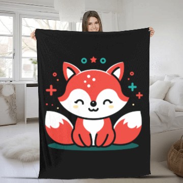 Discover Cute Little Fox 2 Fleece Blankets