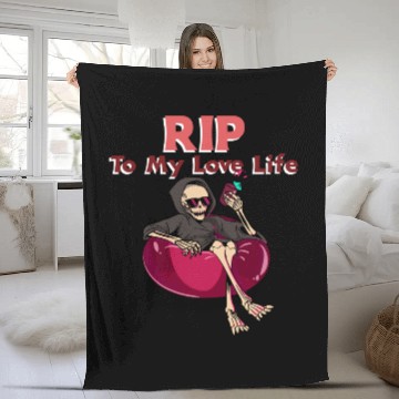 Discover RIP To My Love Life - Skeleton Valentine Fleece Blankets